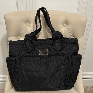 Marc Jacobs large black nylon quilted tote